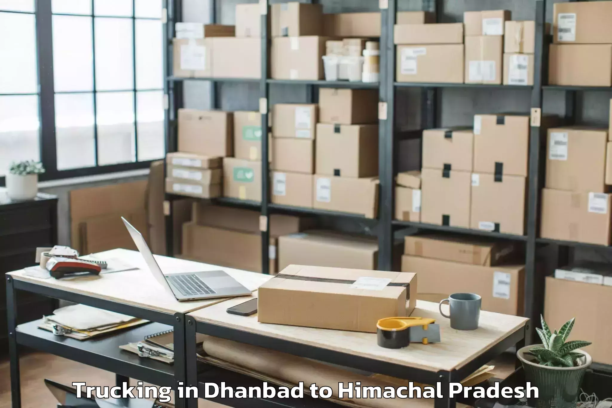 Easy Dhanbad to Icfai University Himachal Prad Trucking Booking